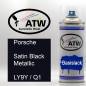 Preview: Porsche, Satin Black Metallic, LY9Y / Q1: 400ml Sprühdose, von ATW Autoteile West.